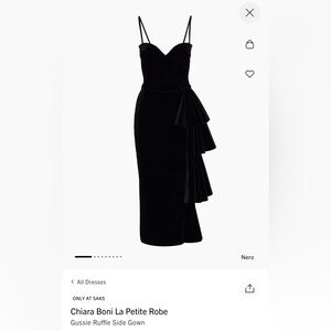 chiara boni la petite gussie ruffle - black velvet - size 48